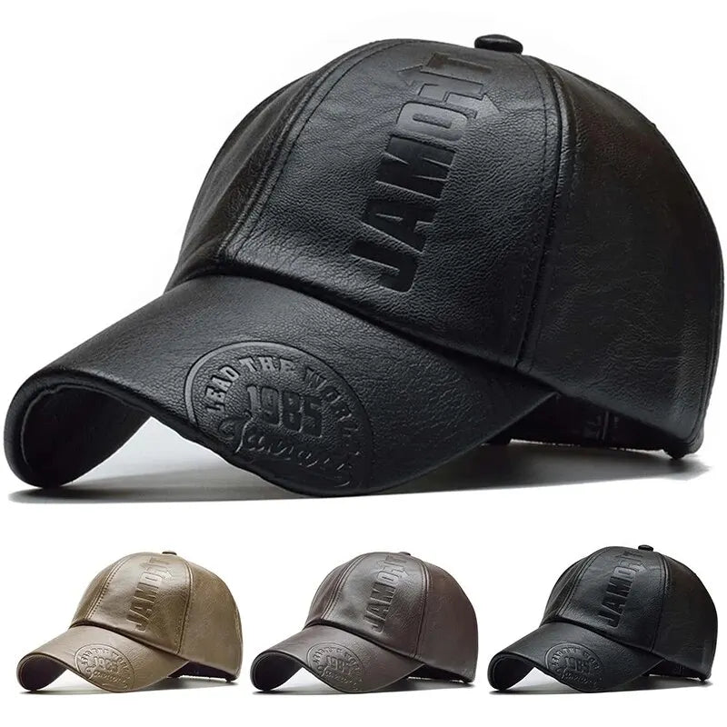 Unisex 1985 Imprint Leather Baseball Cap