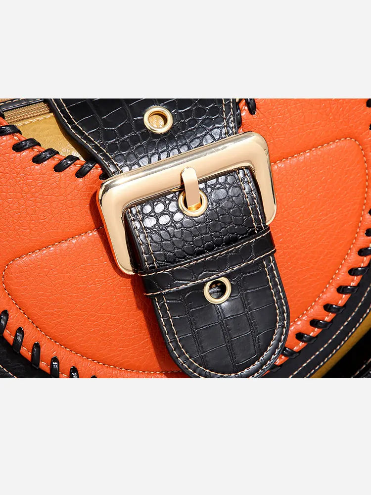 High Quality Woven Leather Vintage women's handbag Multi-layer