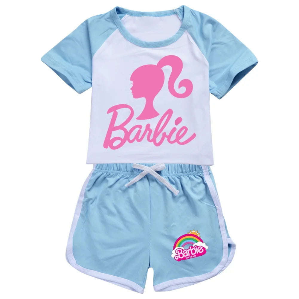 Barbie T-shirt And Shorts Sports Suit for Boys and Girls