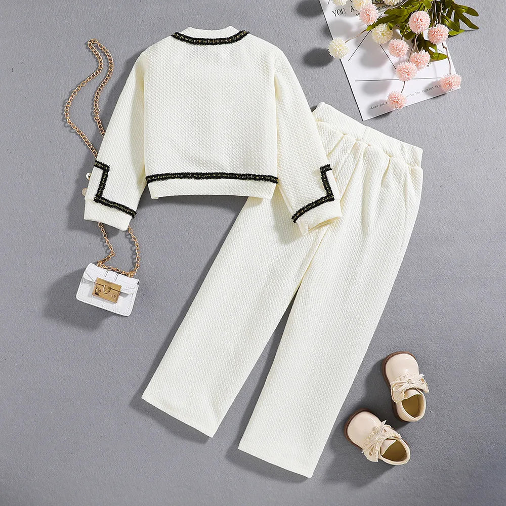 Kids Girls Clothes Sets 2025 Spring Elegant Princess Style Clothing Outfits For Toddler Baby Girl Long Sleeve Jacket+Pants