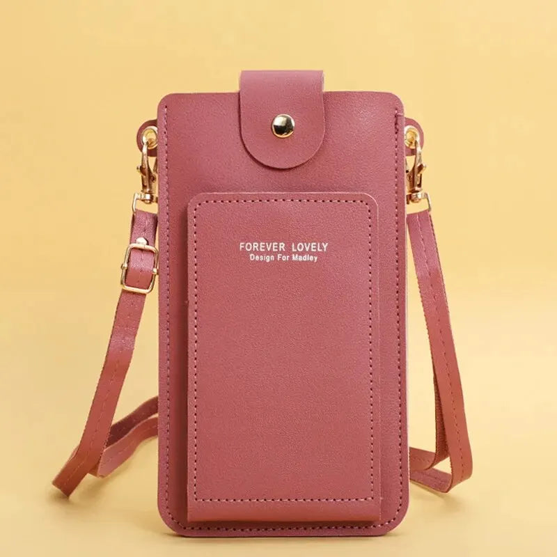 Soft Leather Wallets Touch Screen Cell Phone Shoulder Purse
