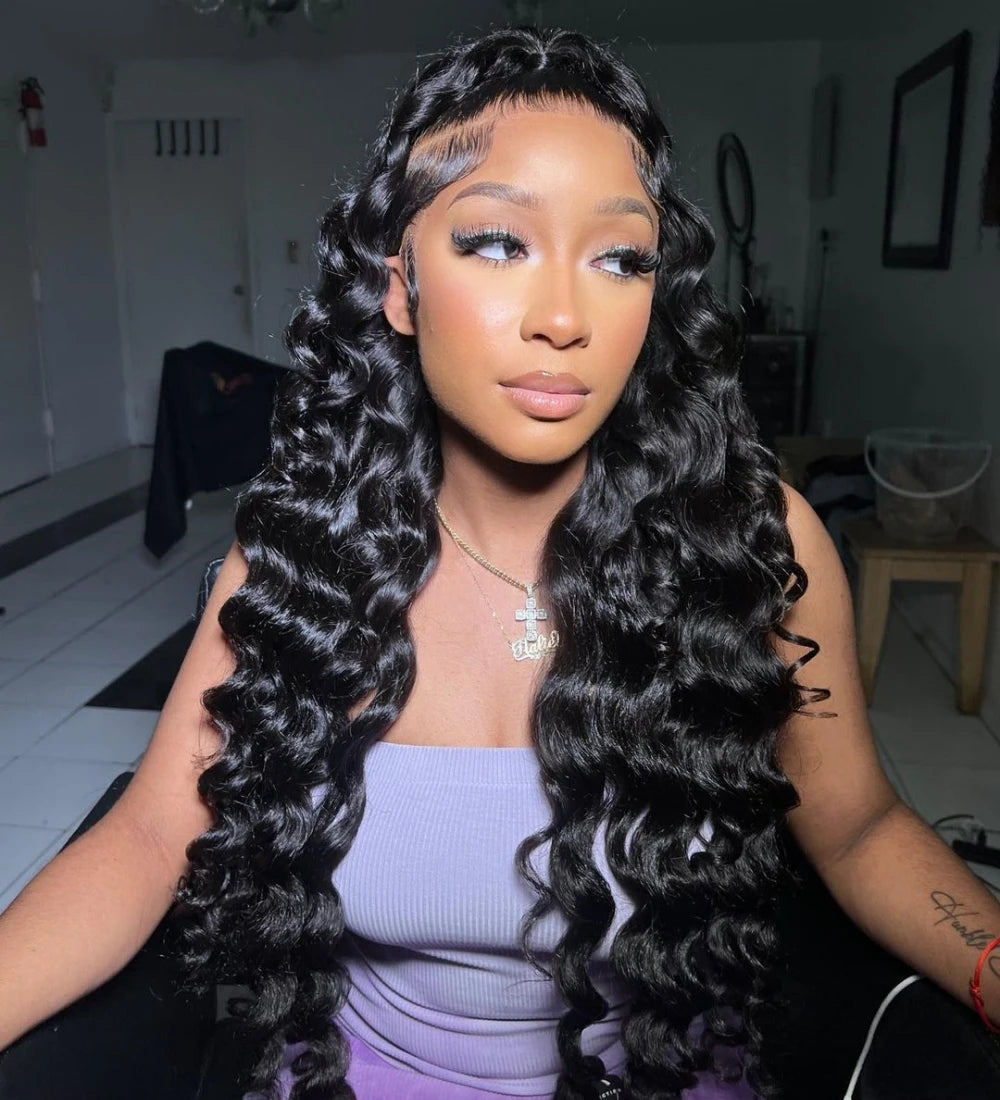 42 40 Inches Curly Wigs 100% Human Hair 13x6 Hd Lace Frontal Wig Brazilian Loose Deep Wave 4x4 Lace Closure Wigs Pre Plucked