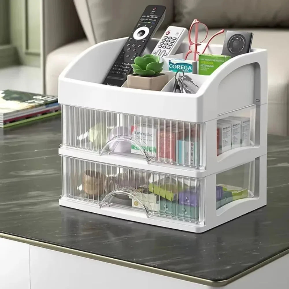 Drawer Style Storage Box High-capacity Desktop Clutter Dustproof Organizer Transparent Jewelry Skin Care Products Storage Box