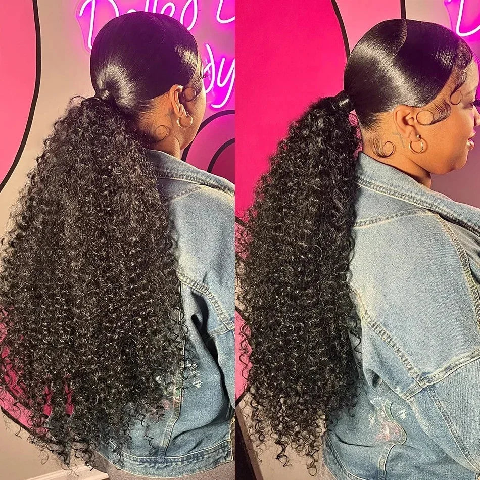 Curly 360 Lace Front Human Hair Wigs 250 Density Brazilian Deep Wave 40 Inch 13x6 HD Lace Frontal Wig 100% Human Hair Preplucked