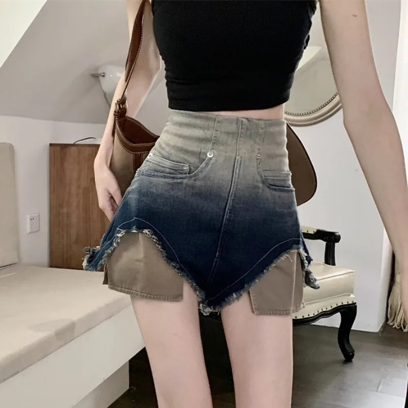 High-waisted Denim Shorts for Women Loose New Spring and Summer Thin Wide-leg Hot Girl Looks Slim A-line Super