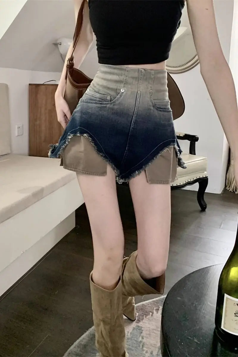 High-waisted Denim Shorts for Women Loose New Spring and Summer Thin Wide-leg Hot Girl Looks Slim A-line Super