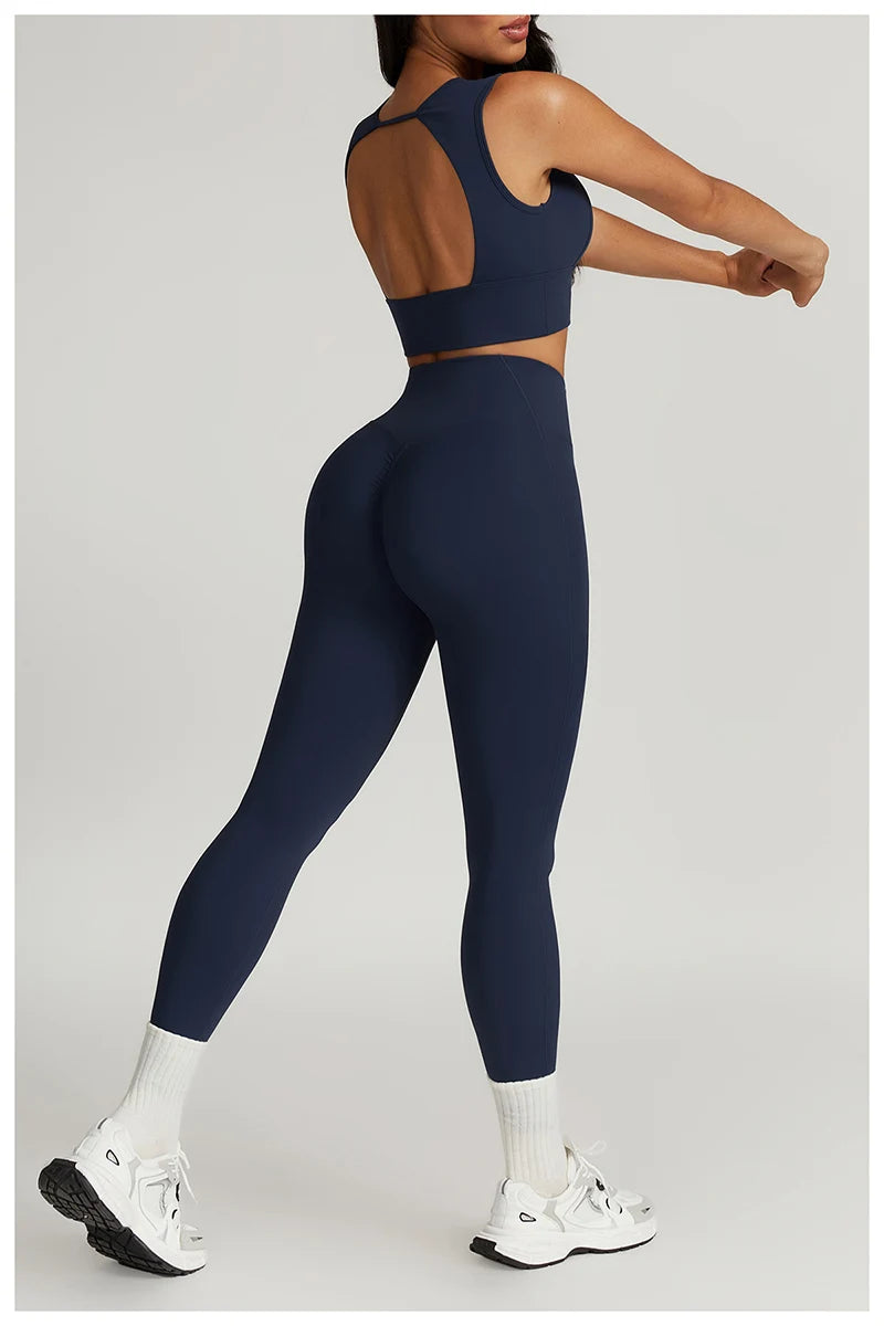2 Pieces Yoga Suit Women Sexy Tight-Fitting Fitness Sports Set Gym Bra Elasticity High Waist Leggings Female Athletic Wear 8793