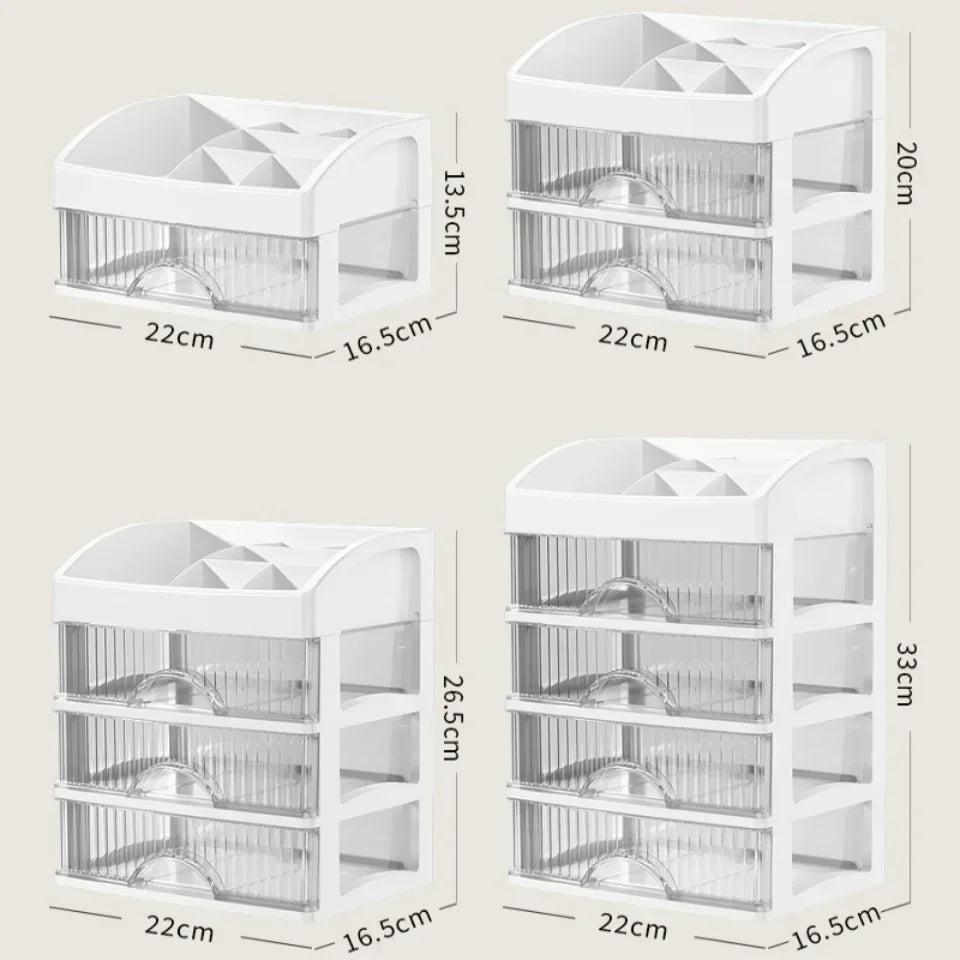 Drawer Style Storage Box High-capacity Desktop Clutter Dustproof Organizer Transparent Jewelry Skin Care Products Storage Box