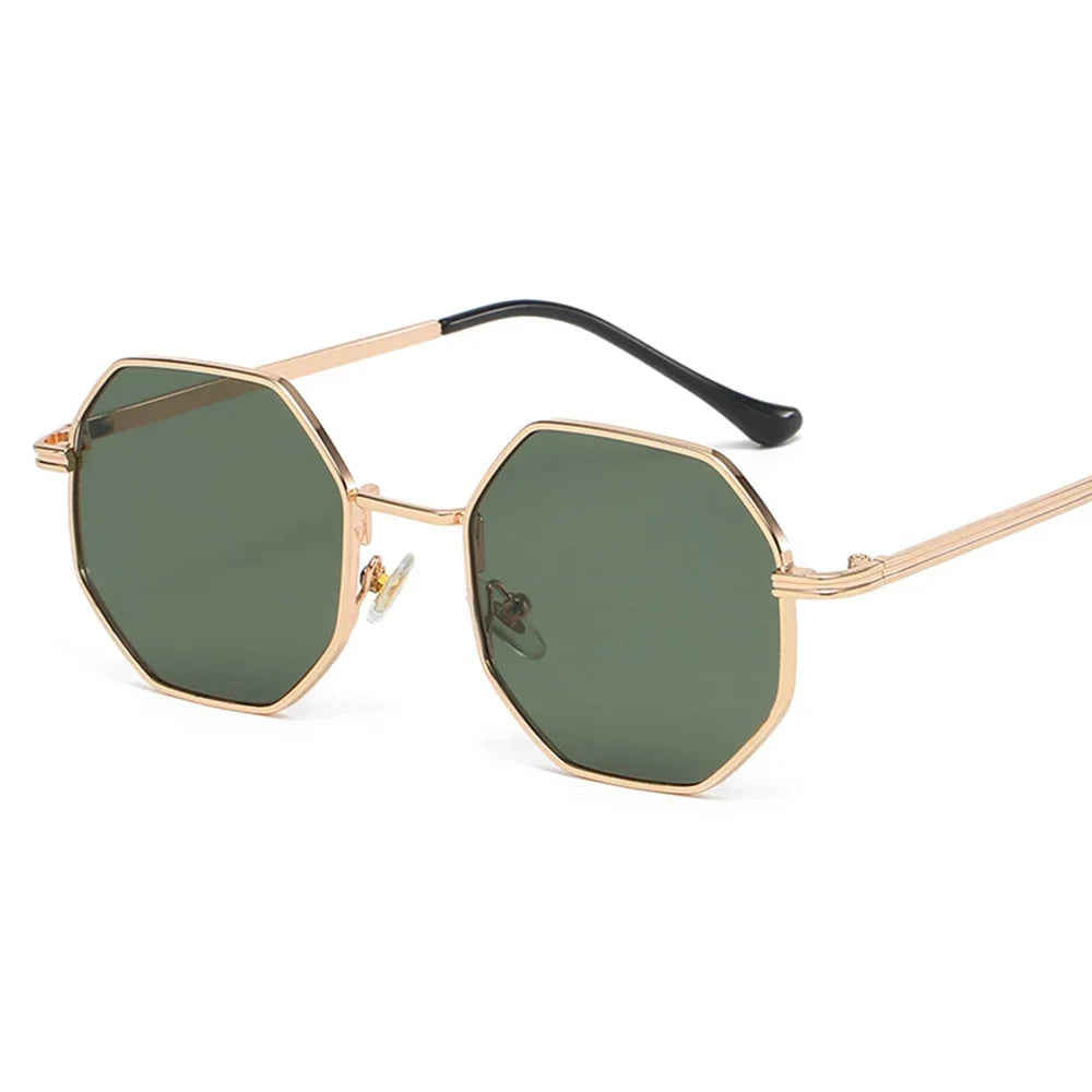 MUSELIFE Polygon Sunglasses Vintage Octagon Metal