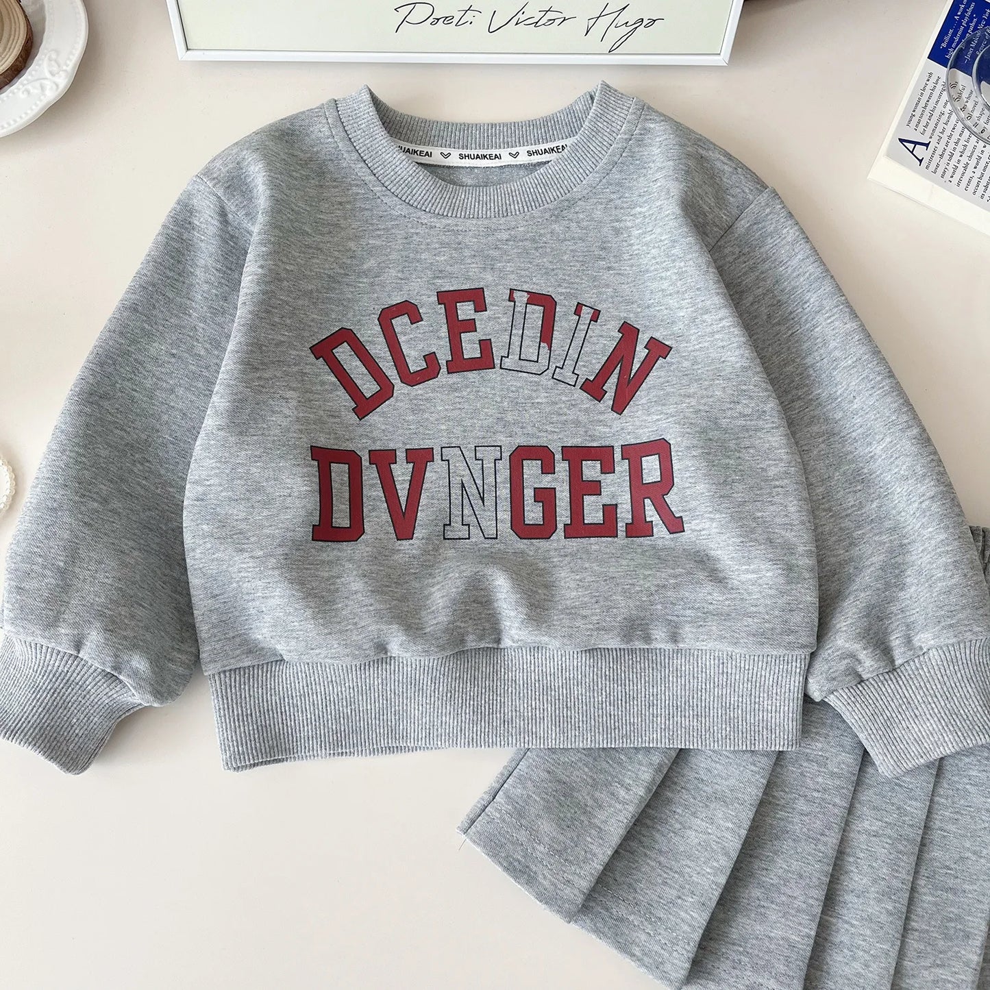 2025 spring winter Girls set Clothes teenager letter hooded sweatshirts t-shirt + pleated skirt 2 3 4 5 6 7 8 10 year tracksuit