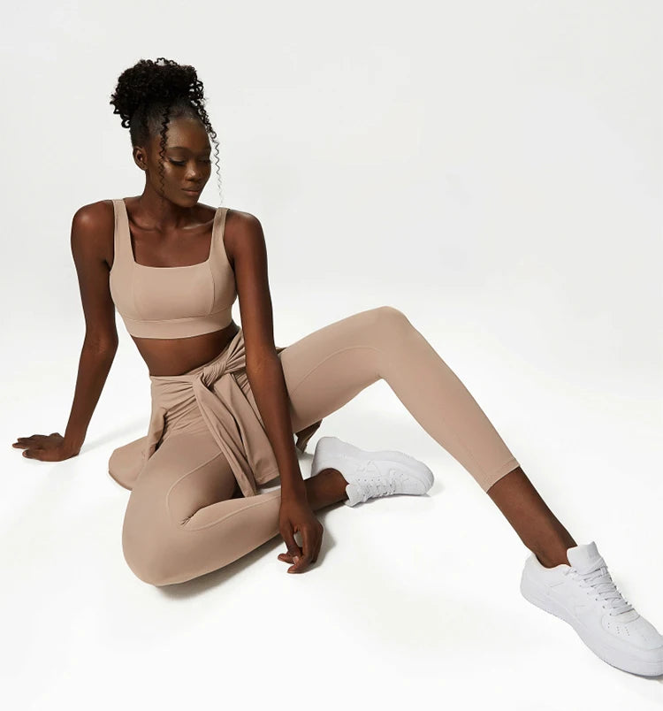 2/3 Pieces Fitness Yoga Set Women Solid Color Stretch Athletic Suit Sexy Bra Zipper Jacket High Waist Leggings Female Sportswear