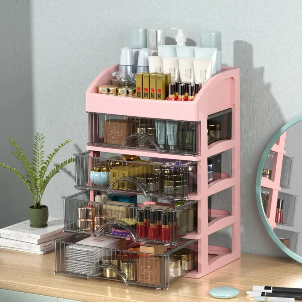 Drawer Style Storage Box High-capacity Desktop Clutter Dustproof Organizer Transparent Jewelry Skin Care Products Storage Box