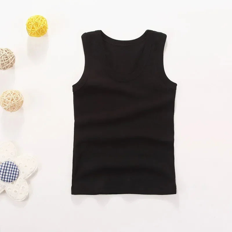 Children Vests T-shirts Summer Boys Girls Cotton Sports Tops
