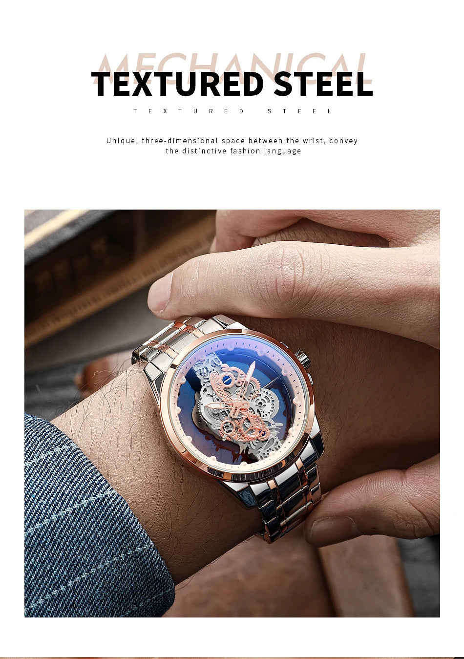 TPW Hot Trendy Fashion Wholesale Men Golden Skeleton Automatic Quartz Wrist Watches Luxury 2024