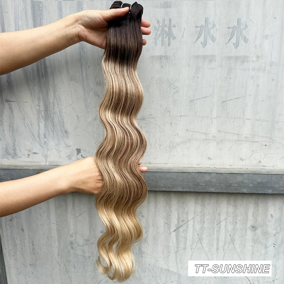 150g/pc Orange Brown Synthetic Hair Extension