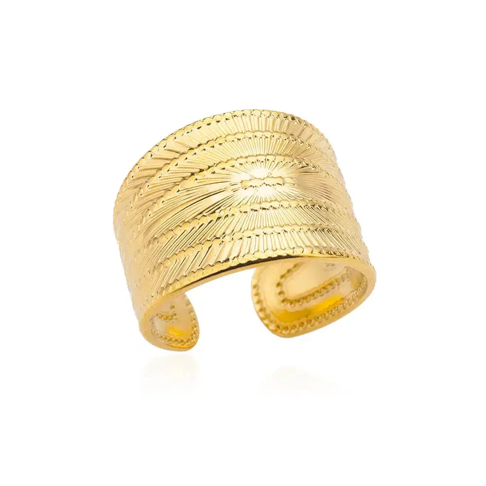 Women's Stainless Steel Heart Ring Gold Waterproof
