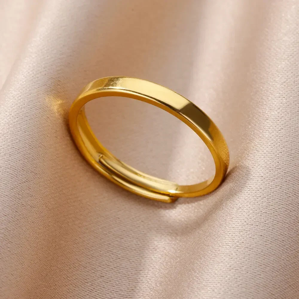 Women's Stainless Steel Heart Ring Gold Waterproof