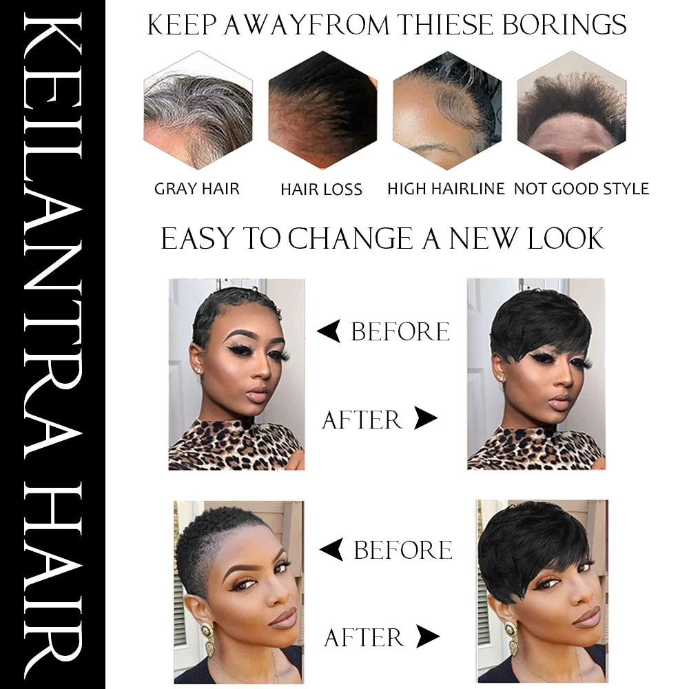 Brown Short Pixie Cut Wig – Brazilian Human Hair