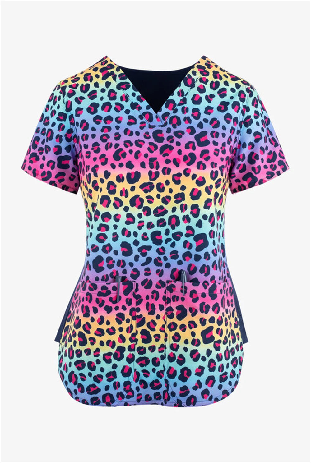 Pharmacist Dentist Veterinary Nurse Grooming Scrubs Leopard Printed Nurse Gowns Printed Medical Laboratory Medical Uniforms