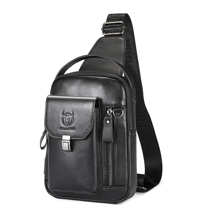 BULLCAPTAIN Men's Leather Chest Bag
