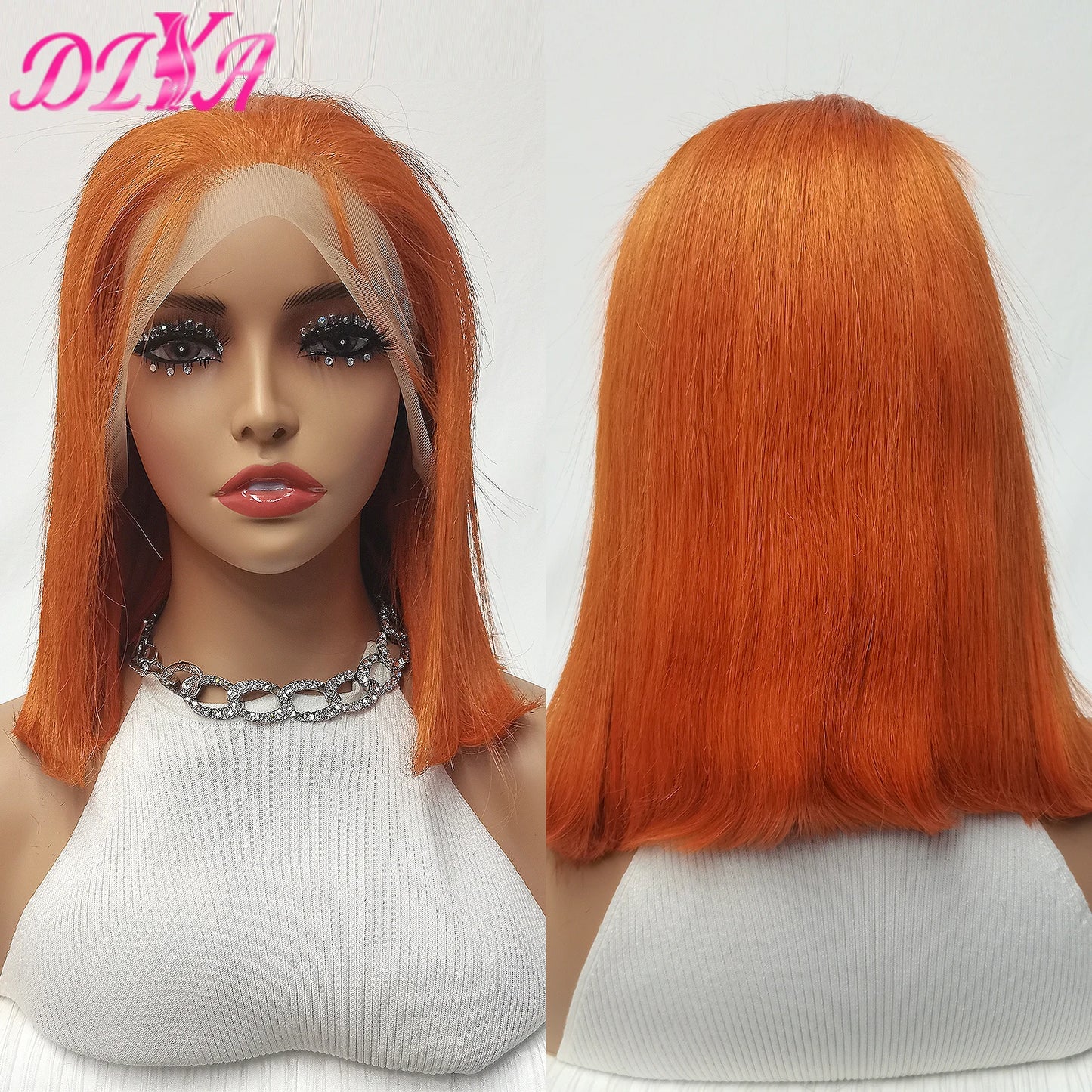 Light Lime Green Bob Wig Human Hair 13x4 Frontal Lace Wig Human Hair Pre Plucked HD Lace Bob Straight Colored Human Hair Wigs