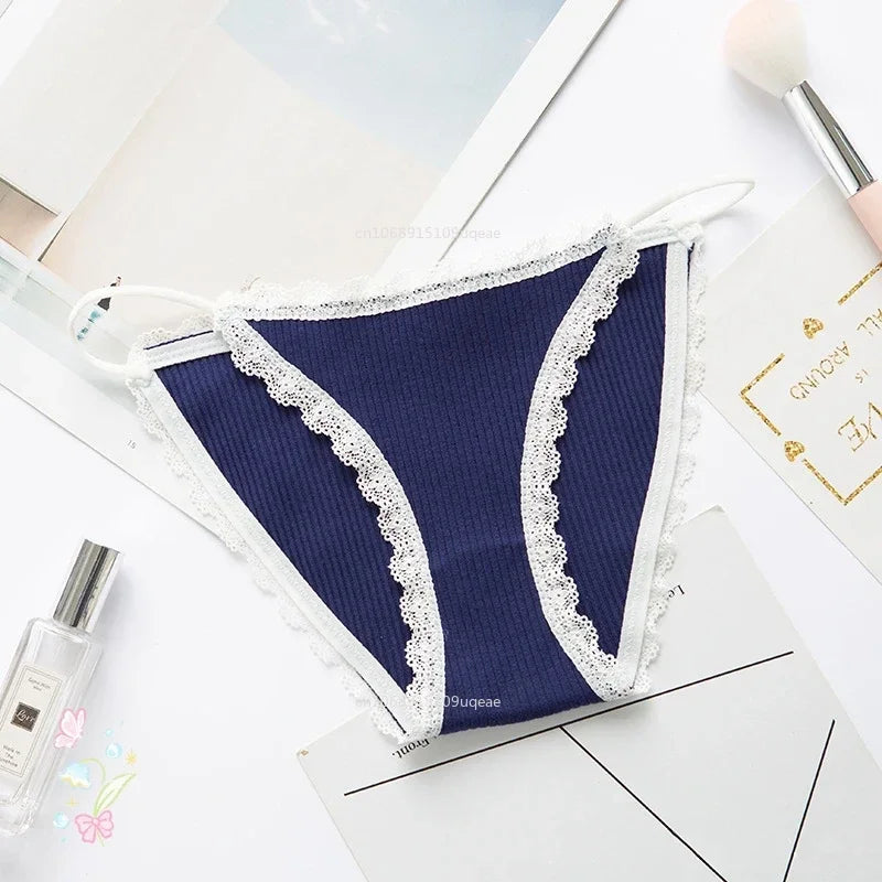 2025 Sexy Thong Sports Comfortable Briefs String Female Lingerie Simple Cotton Sexy Women Underwear Cute Lace Seamless Panties