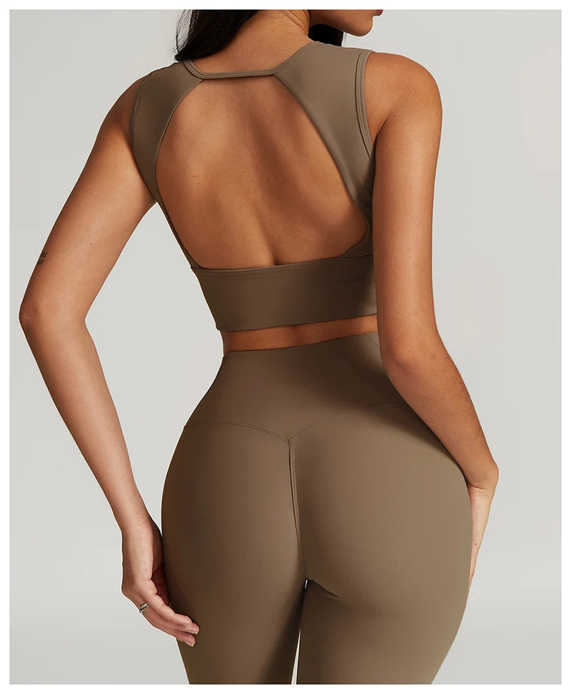 2 Pieces Yoga Suit Women Sexy Tight-Fitting Fitness Sports Set Gym Bra Elasticity High Waist Leggings Female Athletic Wear 8793