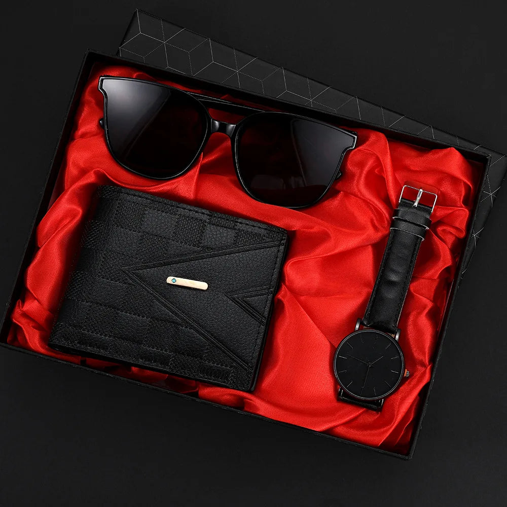 Men's 3-Piece Gift Set – Watch, Sunglasses & Wallet