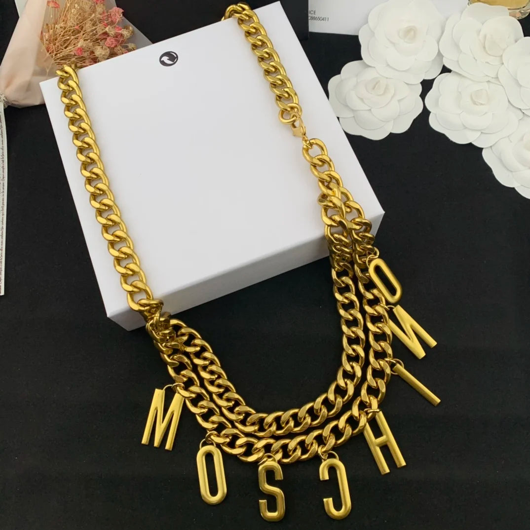 European and American Fashion Letter Splicing Necklace