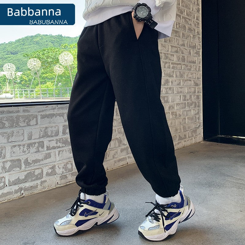 Sweatpants Spring and Autumn Casual Fleece-lined Youth Boy Pants