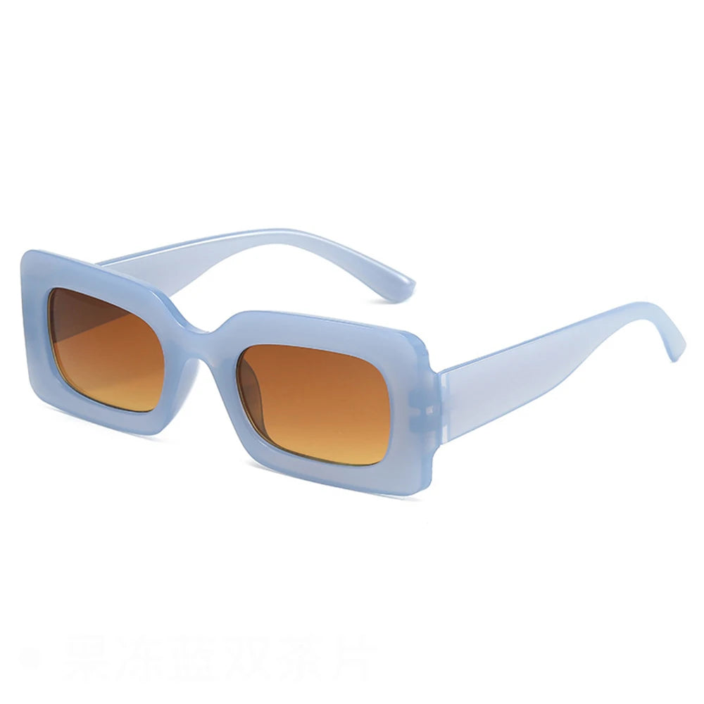 KLASSNU Women Candy Color Retro Sunglasses Large Square Frame Sun Glasses 2025 Trendy Party Eyepiece Anti UV400 Sun Shades