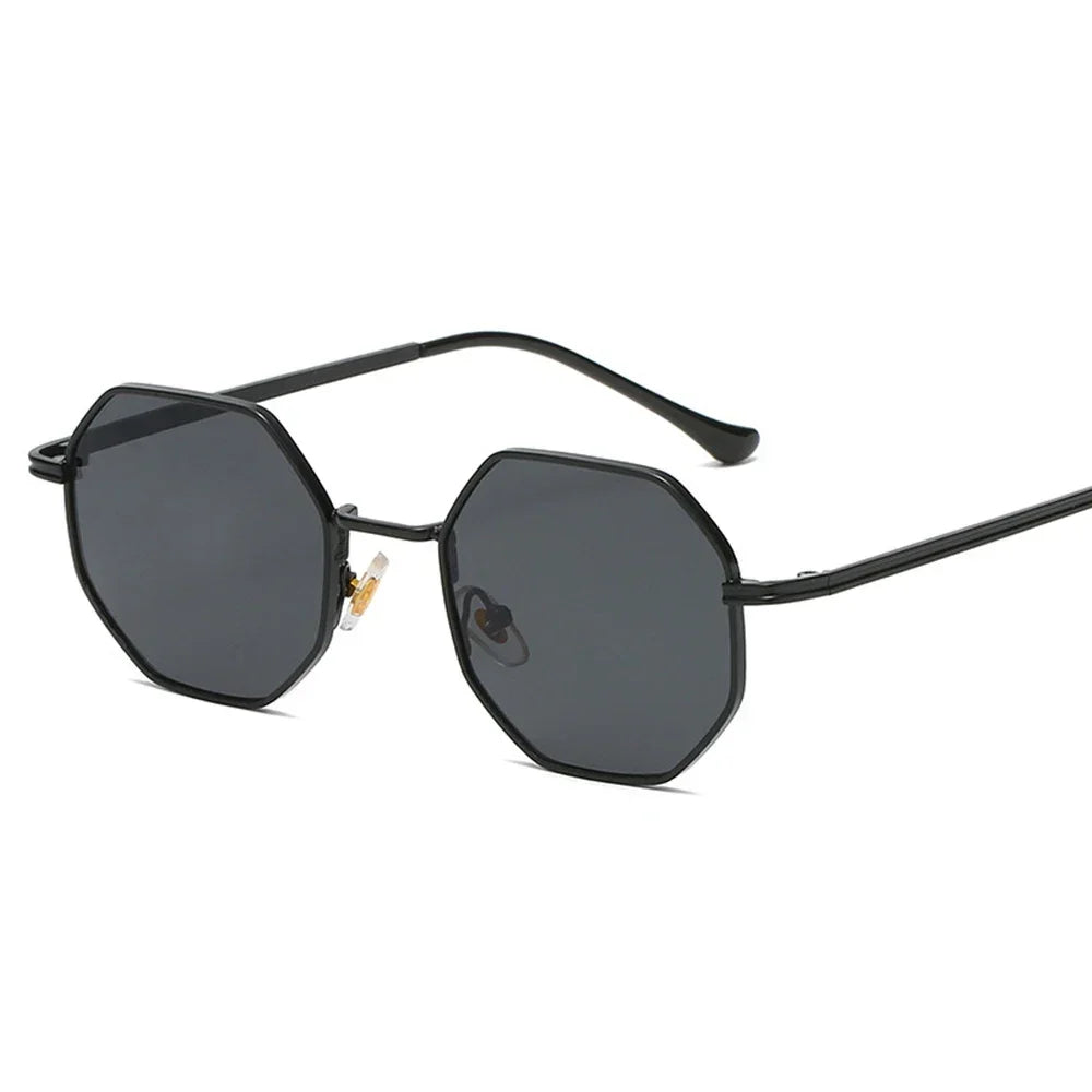 MUSELIFE Polygon Sunglasses Vintage Octagon Metal