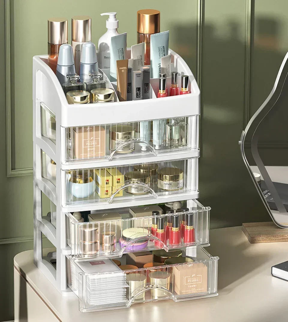 Drawer Style Storage Box High-capacity Desktop Clutter Dustproof Organizer Transparent Jewelry Skin Care Products Storage Box