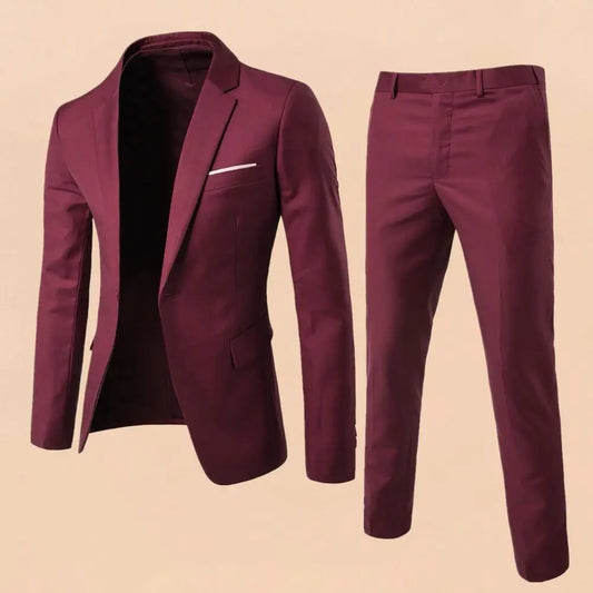 Men's Slim Fit Suit Set – 2-Piece Business Outfit