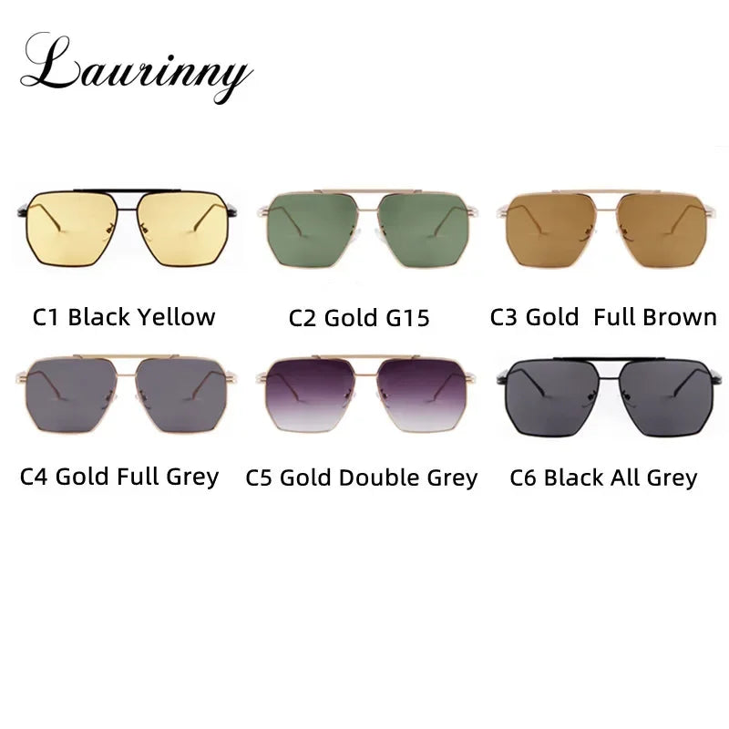 2025 New Fashion Men's Sunglasses Brand Design Square Alloy Frame Trend Retro Outdoor Driving Mirror UV400 Sunshade Sunglasses
