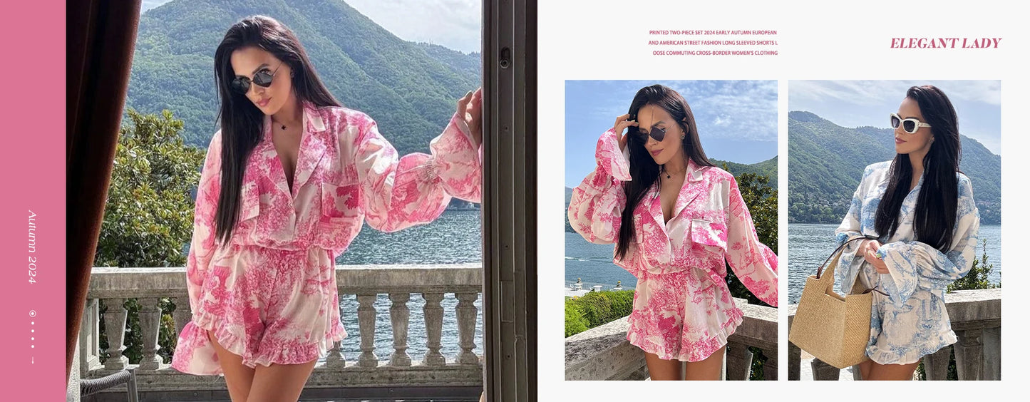 Clacive Fashion Loose Plaid 2 Piece Sets Women Outfit 2025 Elegant Long Sleeve Shirt With High Waist Mini Skirt Set Female