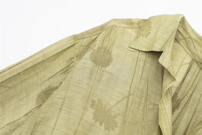Women's Jacquard Shirt and Pants Set Casual Chic