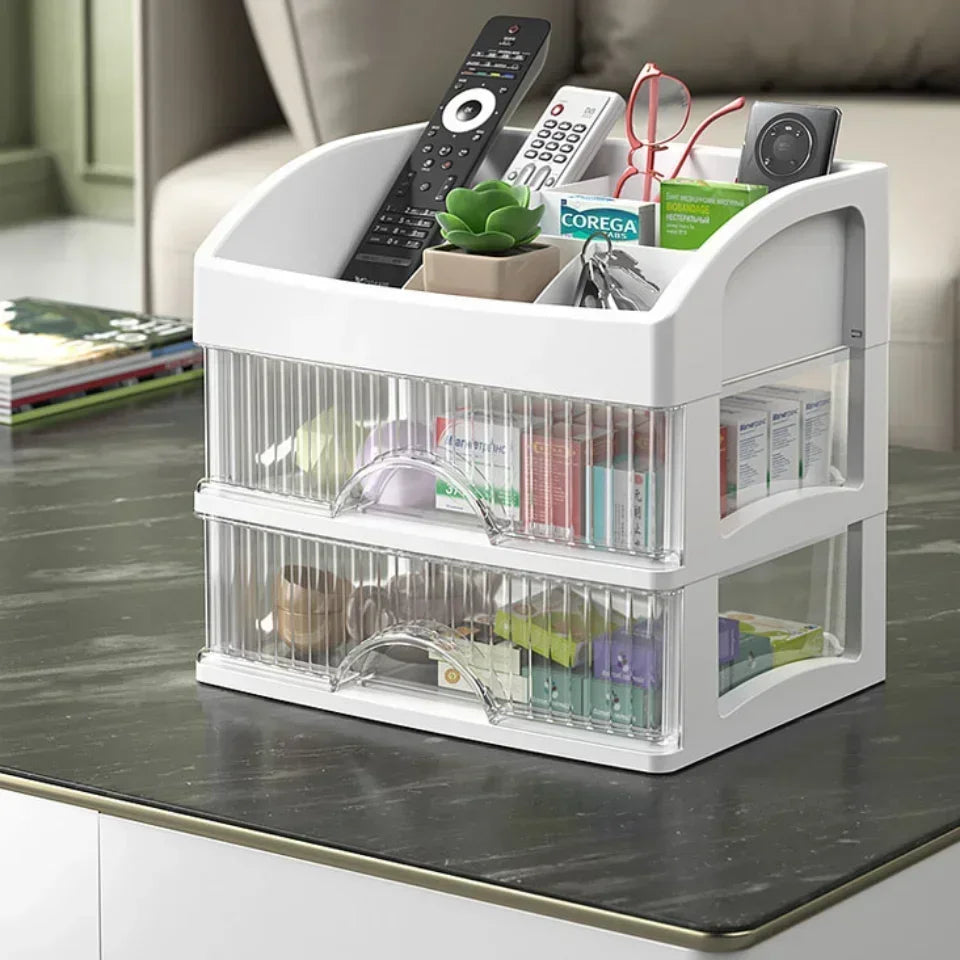 Drawer Style Storage Box High-capacity Desktop Clutter Dustproof Organizer Transparent Jewelry Skin Care Products Storage Box