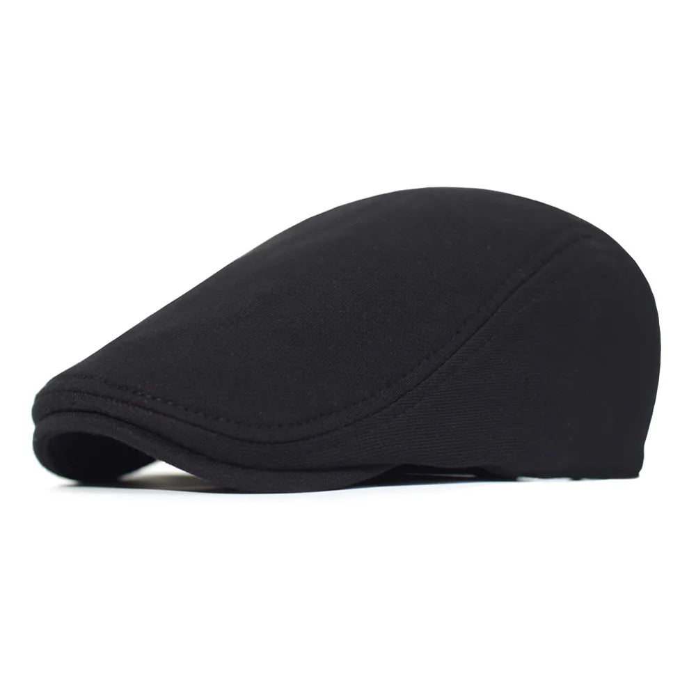 2025 Men berets Fashion Beret Solid Color Soft Top Casual Beanie Retro Literary Forward Cap Peak Cap Driver Hat Gift
