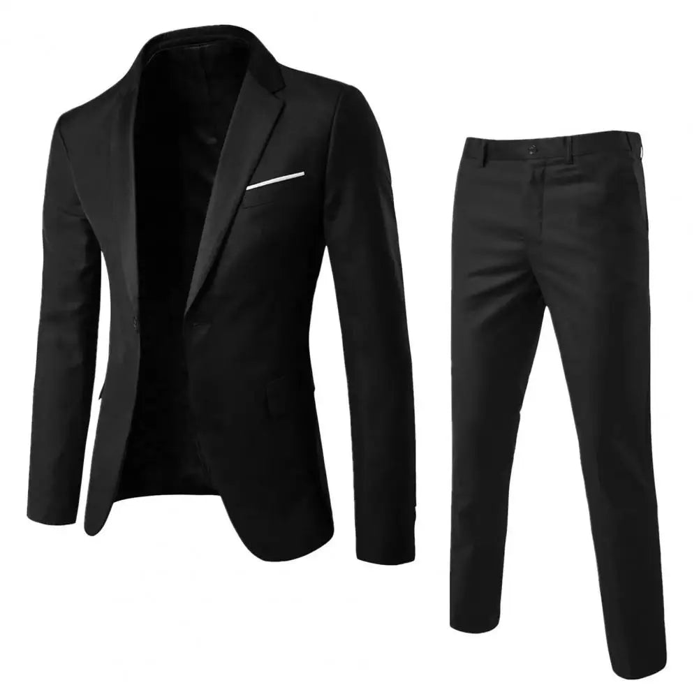 Men's Slim Fit Suit Set – 2-Piece Business Outfit