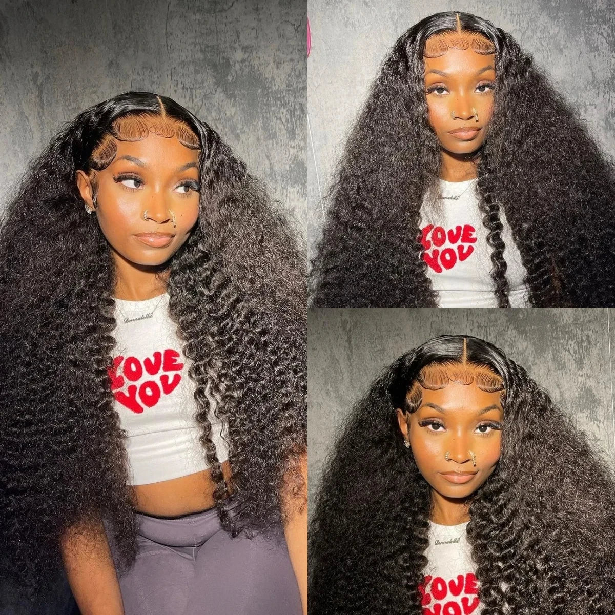 Curly 360 Lace Front Human Hair Wigs 250 Density Brazilian Deep Wave 40 Inch 13x6 HD Lace Frontal Wig 100% Human Hair Preplucked