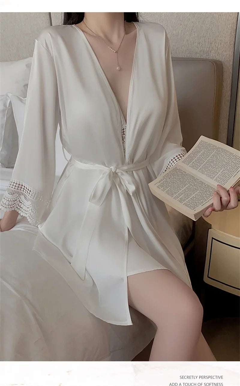 REBEYULI Brand 2025 Vintage Women Nightgown Sets Sexy Lingerie Set Spaghetti Strap Nigh Dress with Bra Cups Women's Nightwear