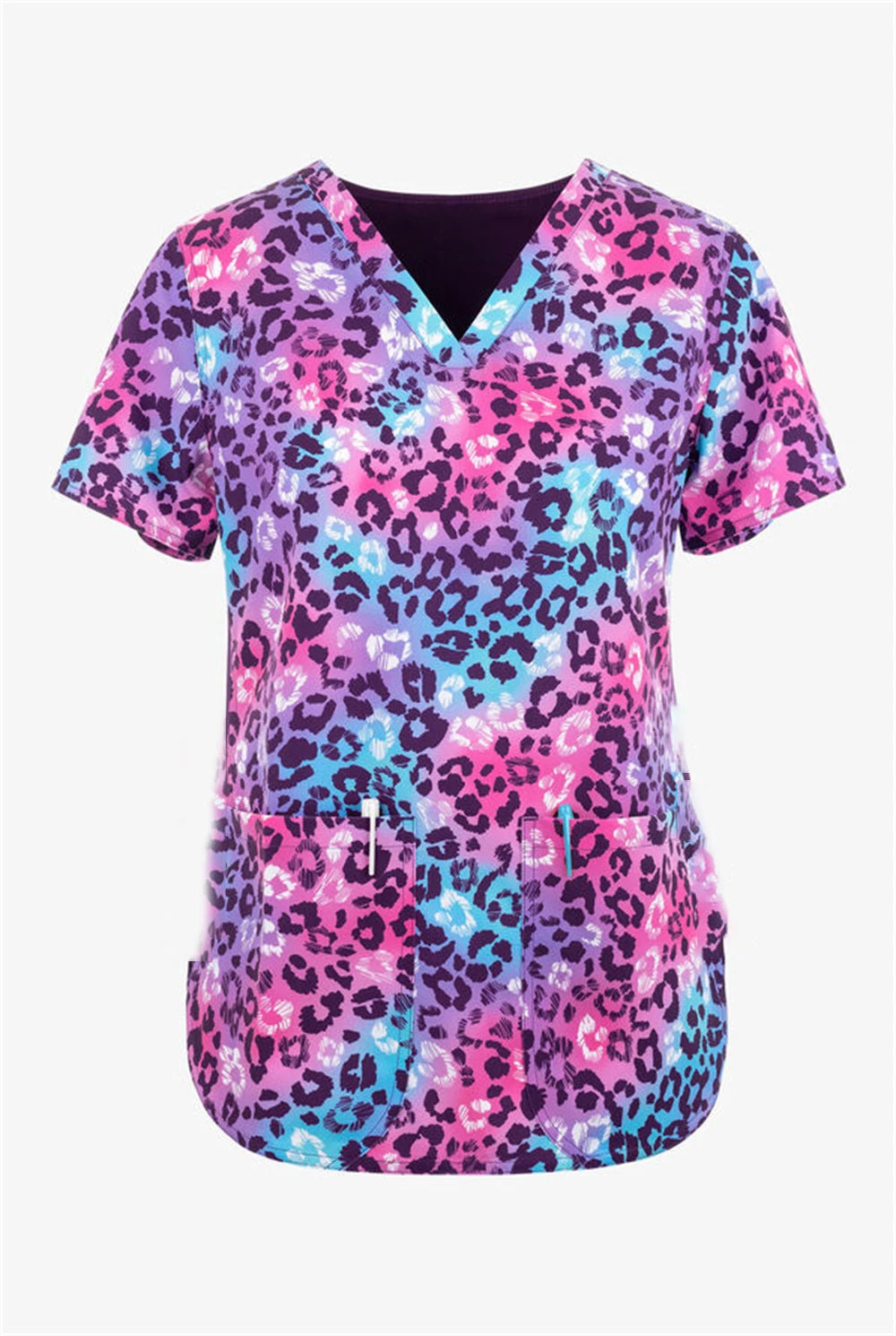 Pharmacist Dentist Veterinary Nurse Grooming Scrubs Leopard Printed Nurse Gowns Printed Medical Laboratory Medical Uniforms