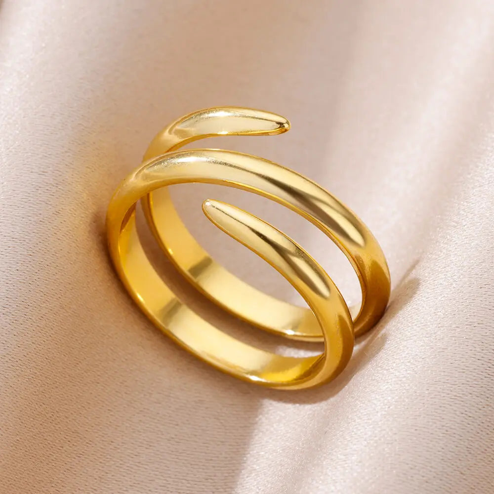 Stainless Steel Luxury Gold Color Rings for Women