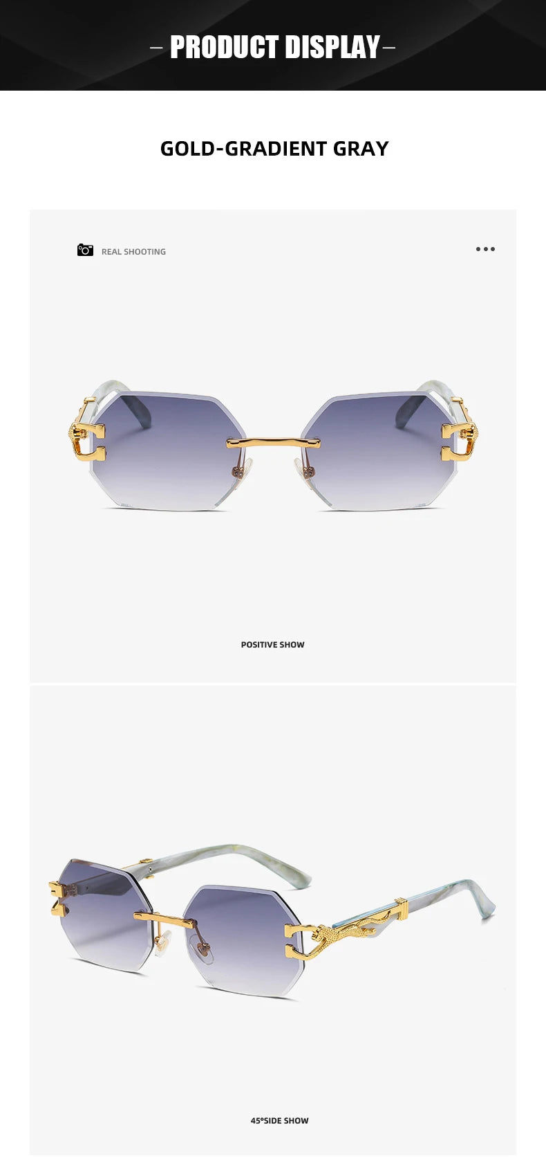 Small Frame Hexagon Rimless Sunglasses Men Retro Frameless Sun Glasses for Women 2025 Luxury Brand Square Eyewear UV400 Shades
