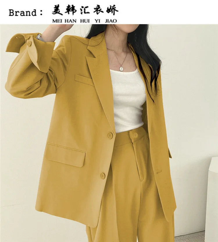 Fall Fashion Long Sleeve Blazer Mujer Pant Sets Blazers Women 2024 Casual Womens 2 Piece Outfit Set Suits Outwear