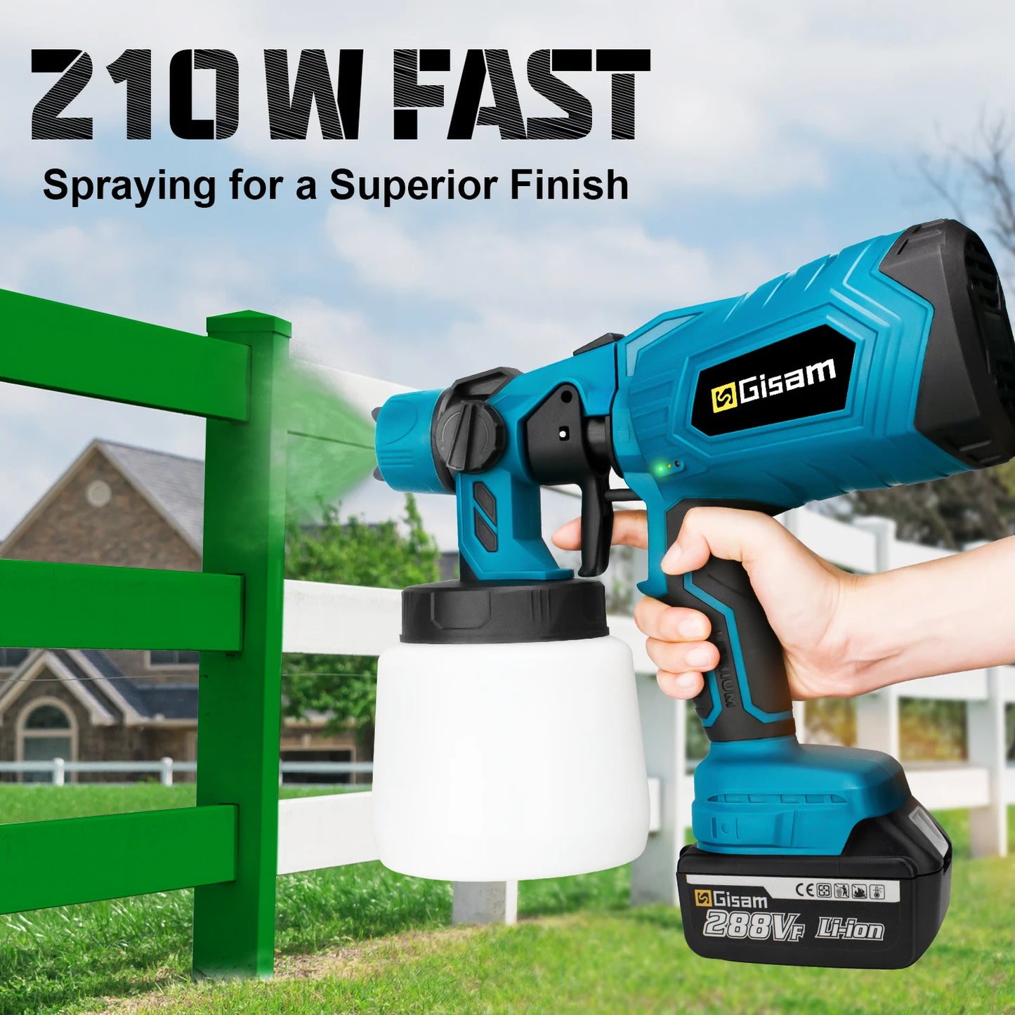 1000ML Cordless Electric Spray Gun HVLP Paint Sprayer