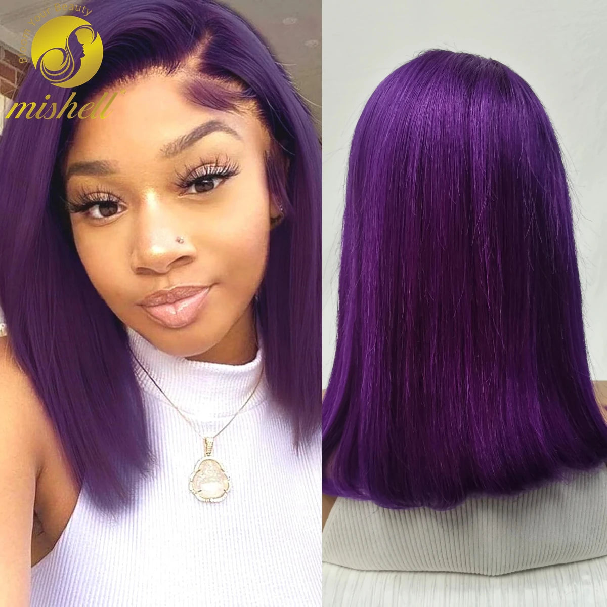 Mint Green Bob Wig Human Hair 200% Density 13x4 Transparent Straight Lace Front Wigs Pre Plucked with Baby Hair for Black Women
