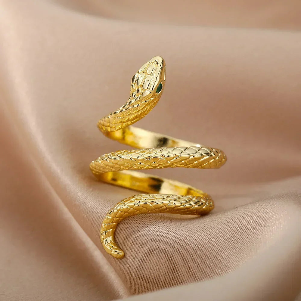 Women's Stainless Steel Heart Ring Gold Waterproof