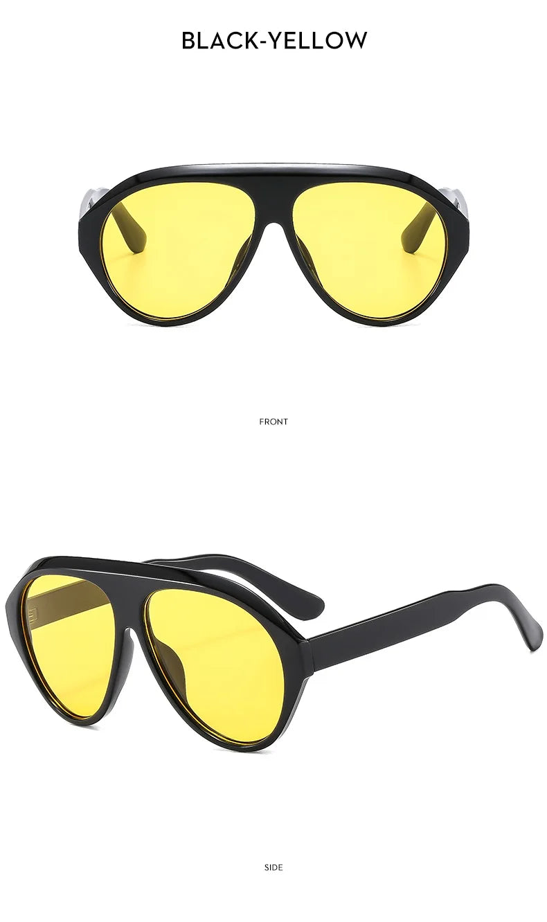 2025 New Fashion Oval Luxury Brand Sunglasses For Women Men Retro Oversized Frame Sun Glasses Trending Shades UV400 Eyeglasses
